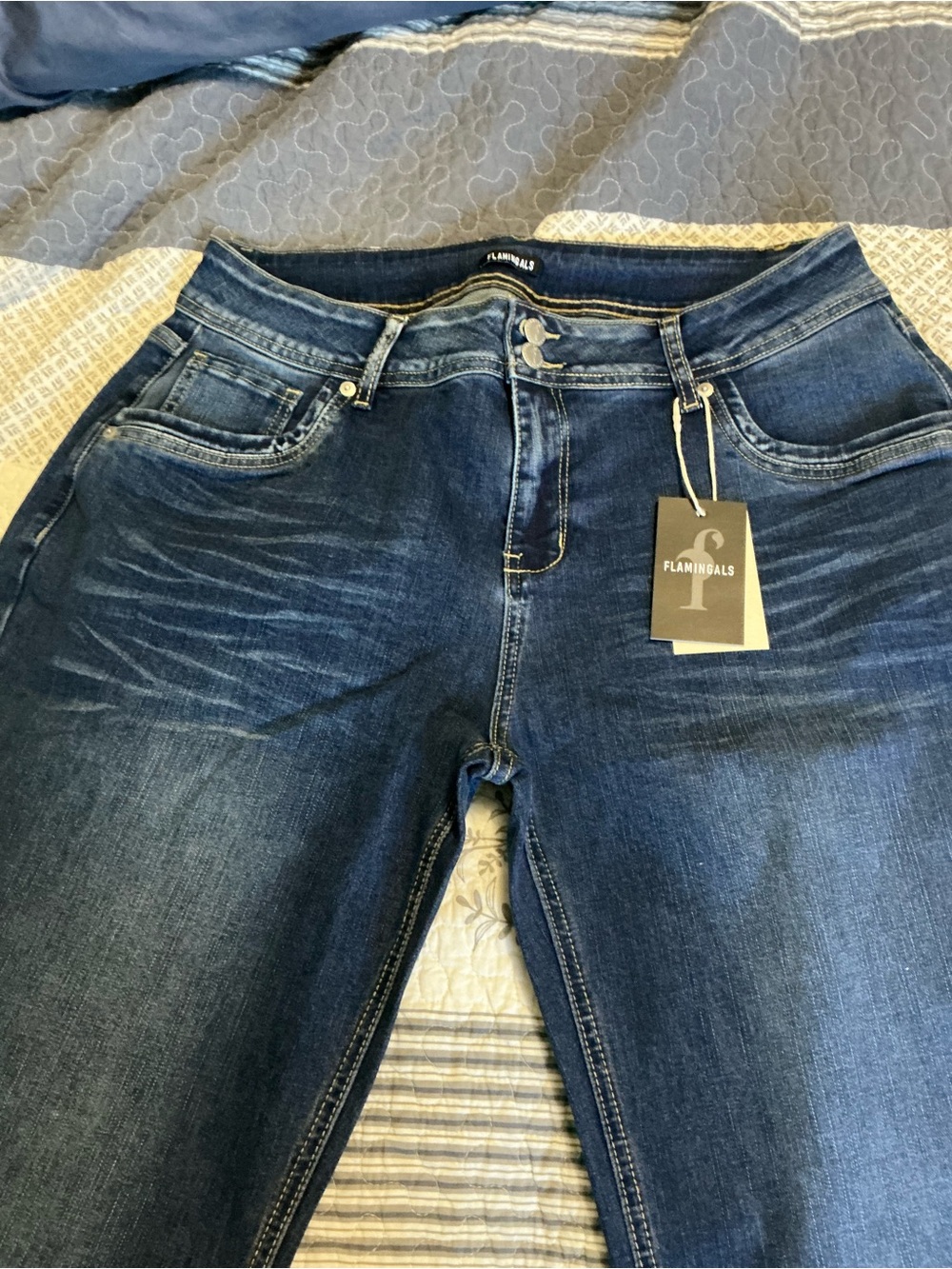 Women’s Dark Blue Stretch Jeans Flamingals
